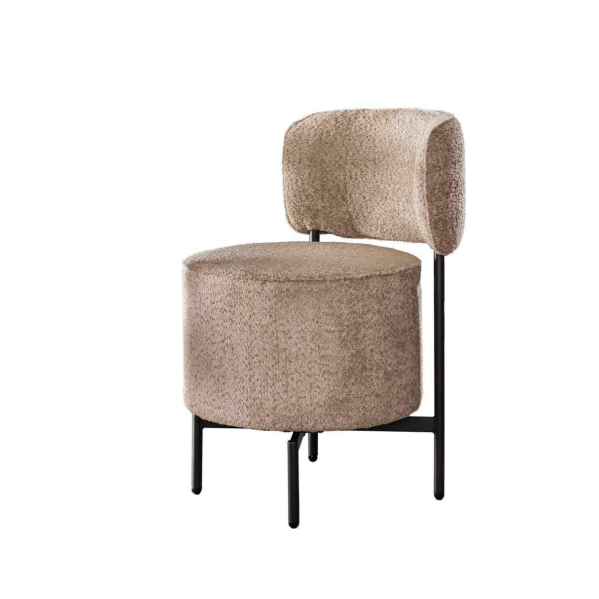 Set von 2 Esszimmerstühlen Dante Bouclé Sand drehbar