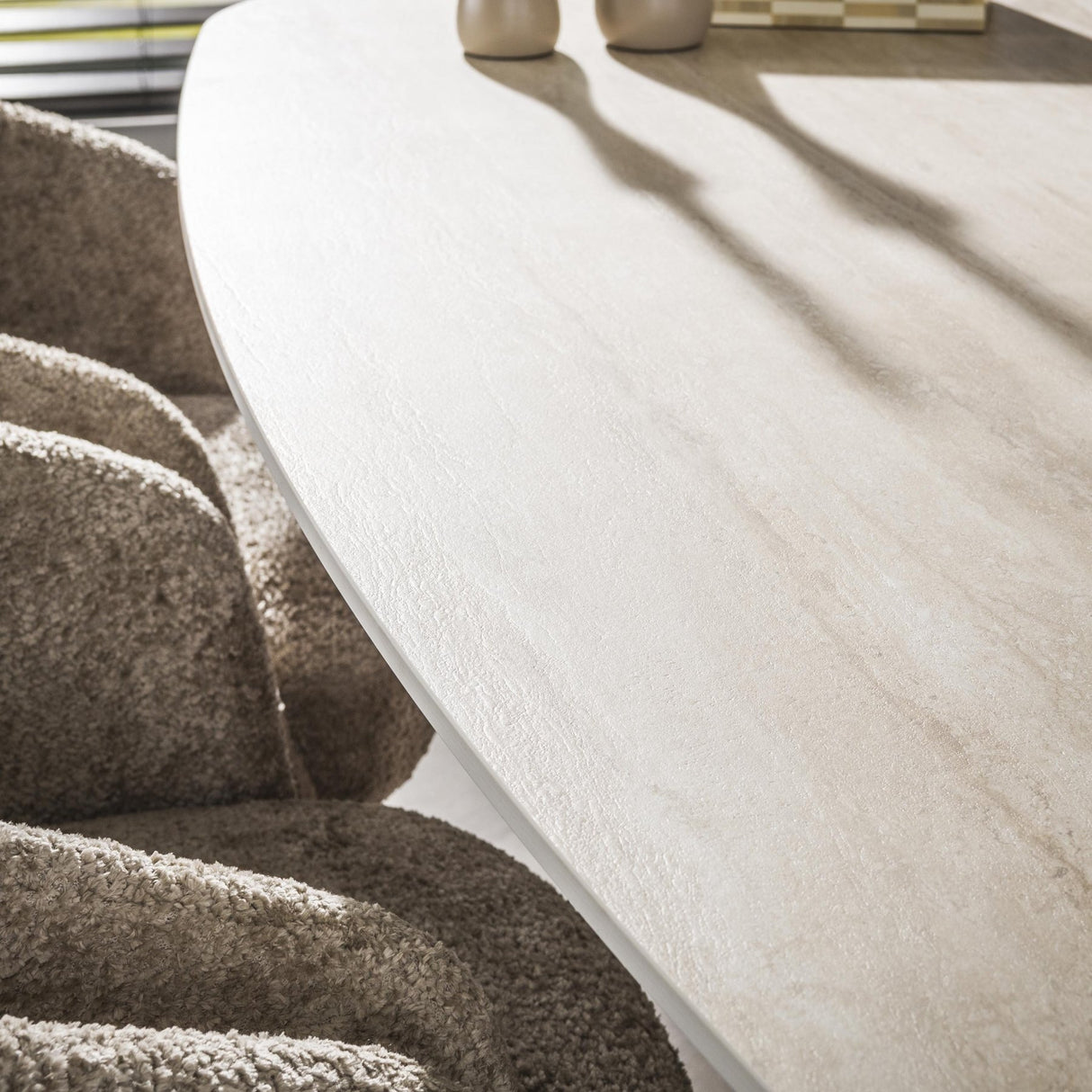 Esstisch Cento 215 cm 3D Keramik Travertin rechteckig