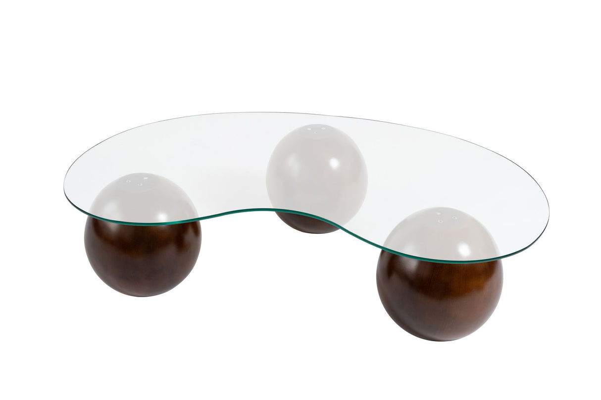 Couchtisch Sphere Walnuss Transparent 120x70 cm Walnuss Transparent Sicherheitsglas