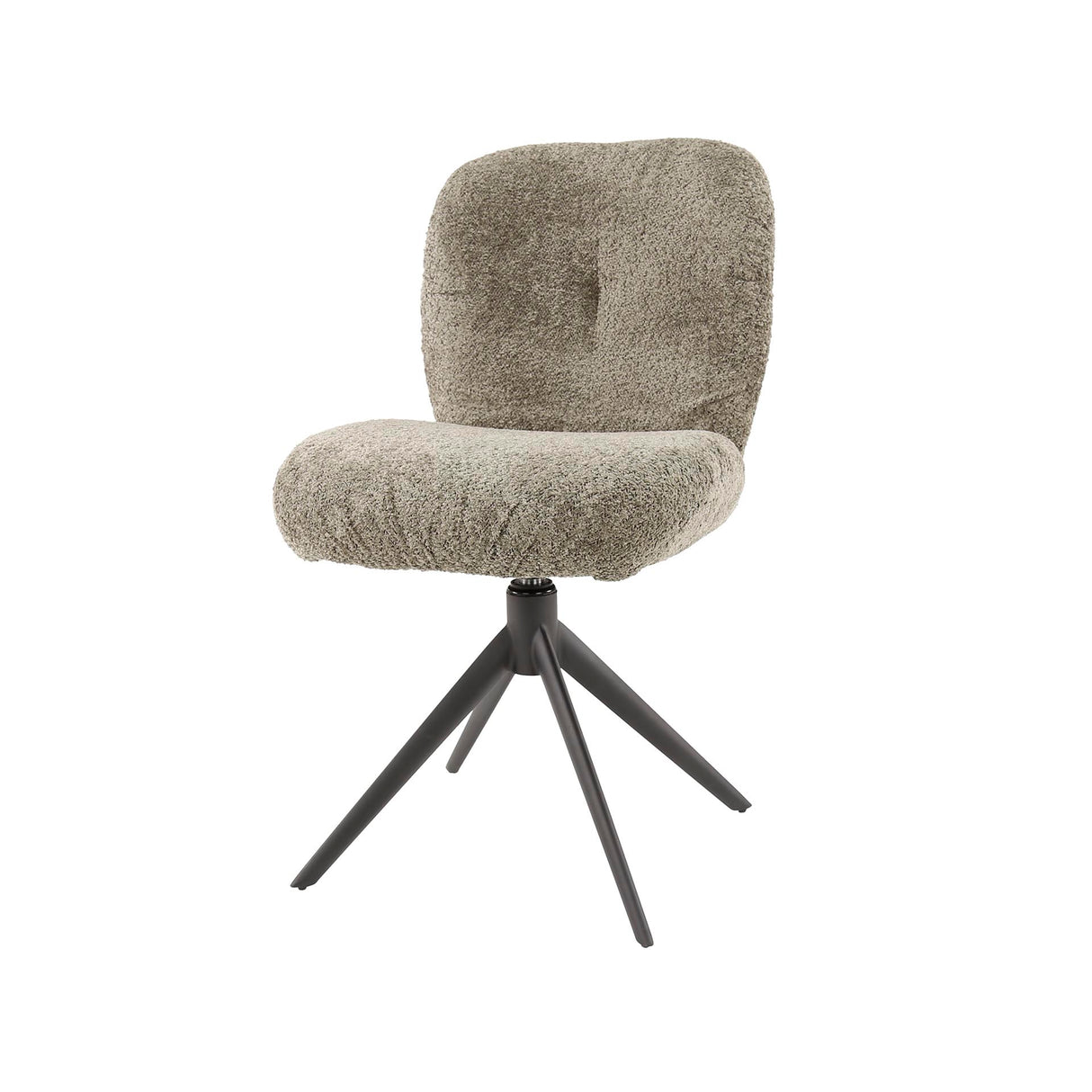 Set von 2 Esszimmerstühlen Lirio Bouclé taupe drehbar