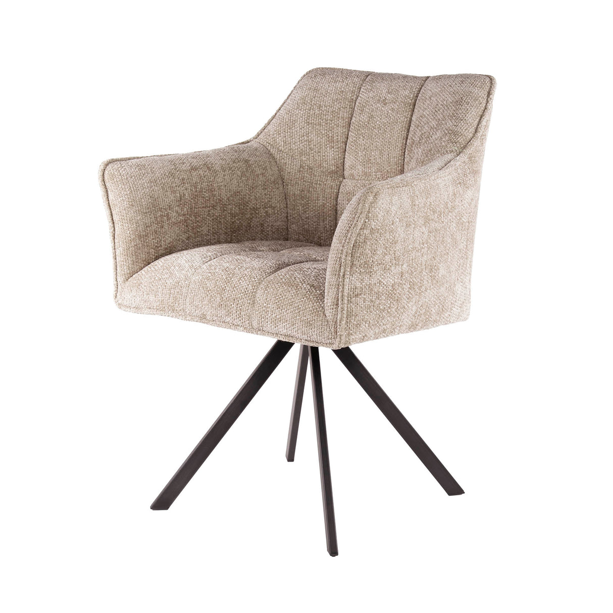 Esszimmerstuhl Lino Chenille Stoff Rich Sand Drehbar