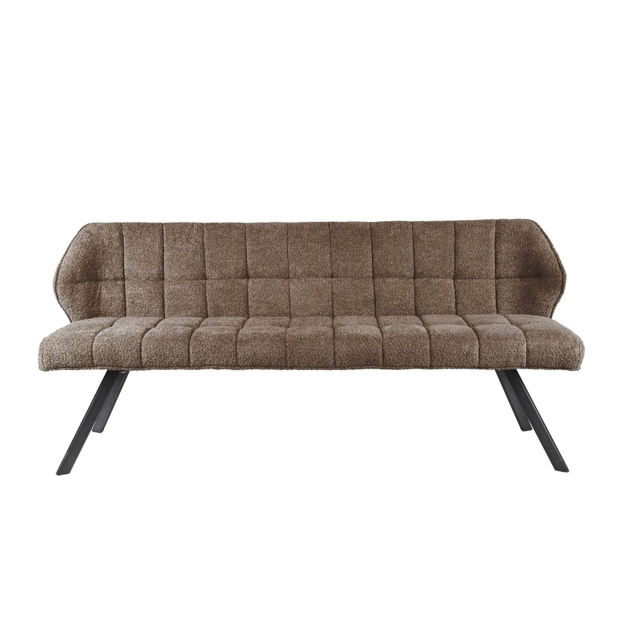 Esszimmerbank Lino Bouclé Stoff Taupe 180 cm Kariert