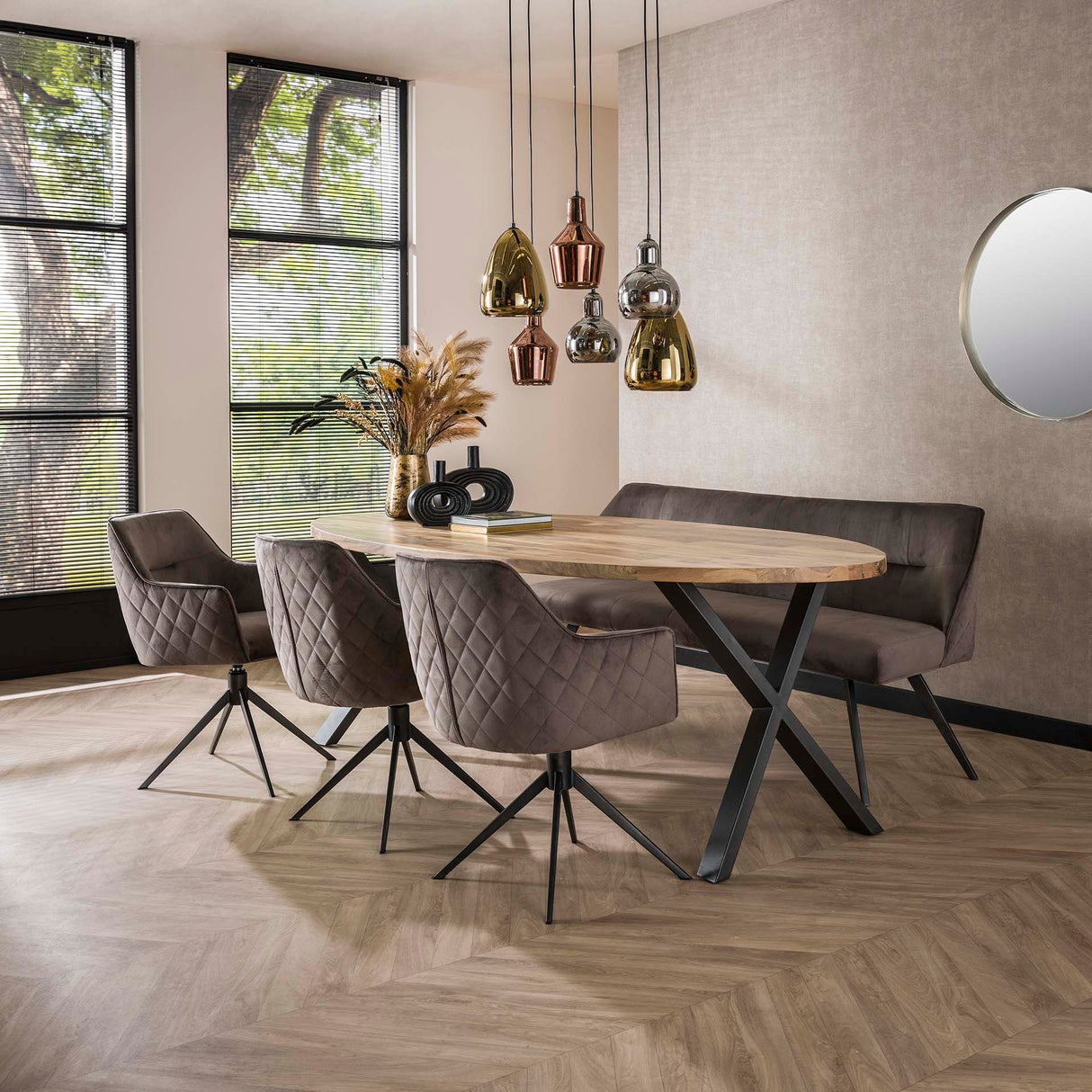 Esszimmerstuhl Chia Velvet Anthrazit Drehbar