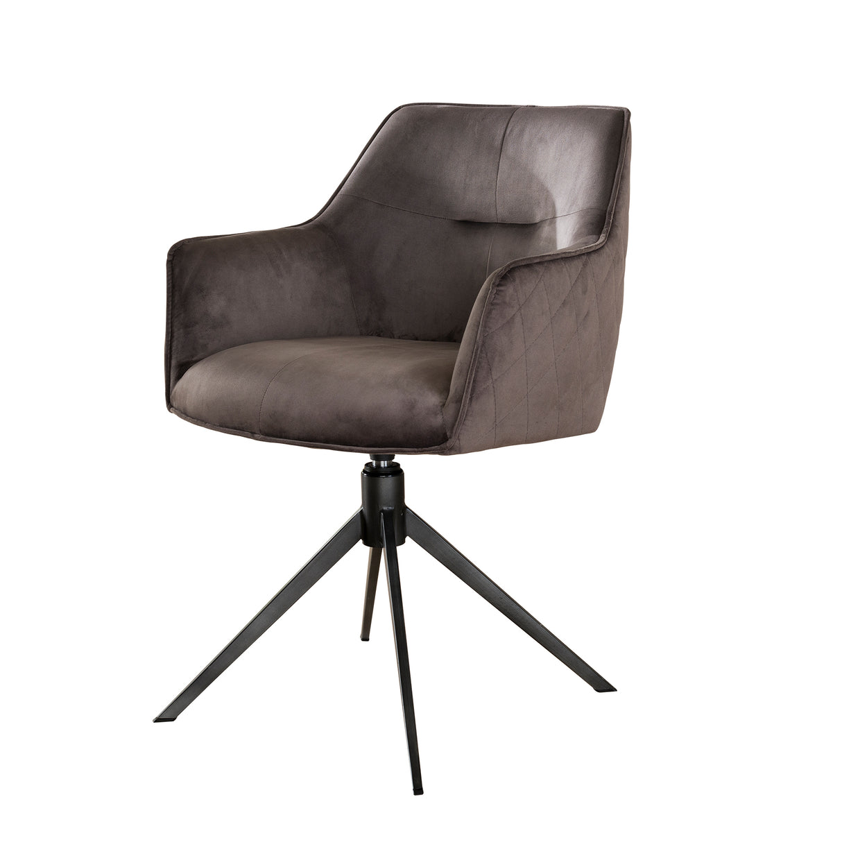 Set von 2 Esszimmerstühlen Chia Samt Anthrazit Drehbar