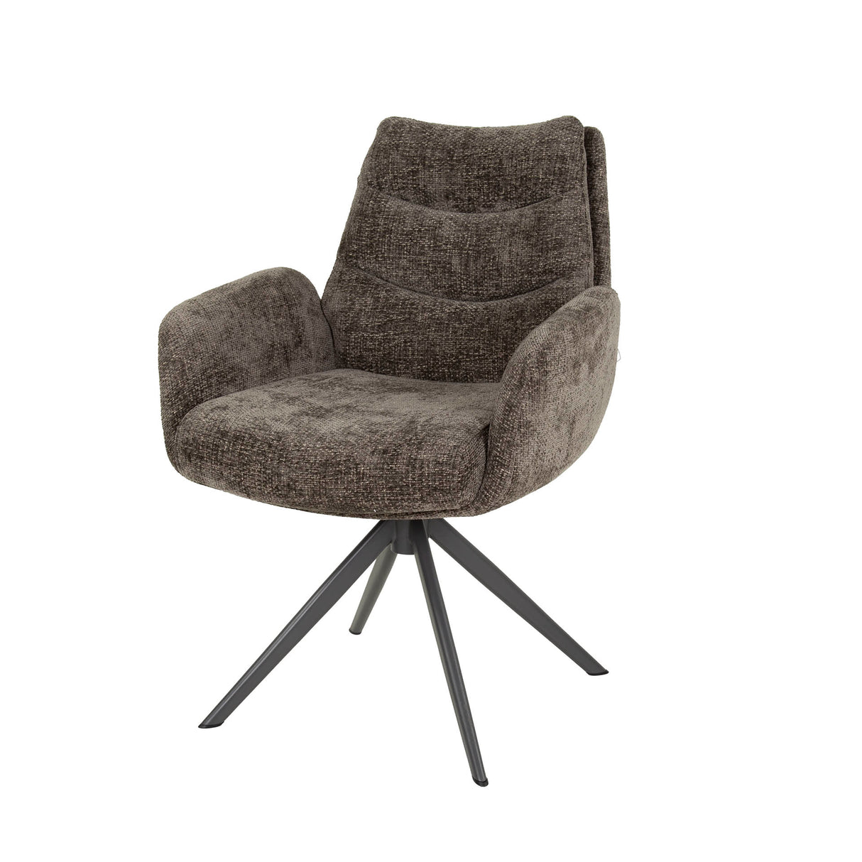 Set von 2 Esszimmerstühlen Elite Taupe Chenille Stoff Rich Drehbar
