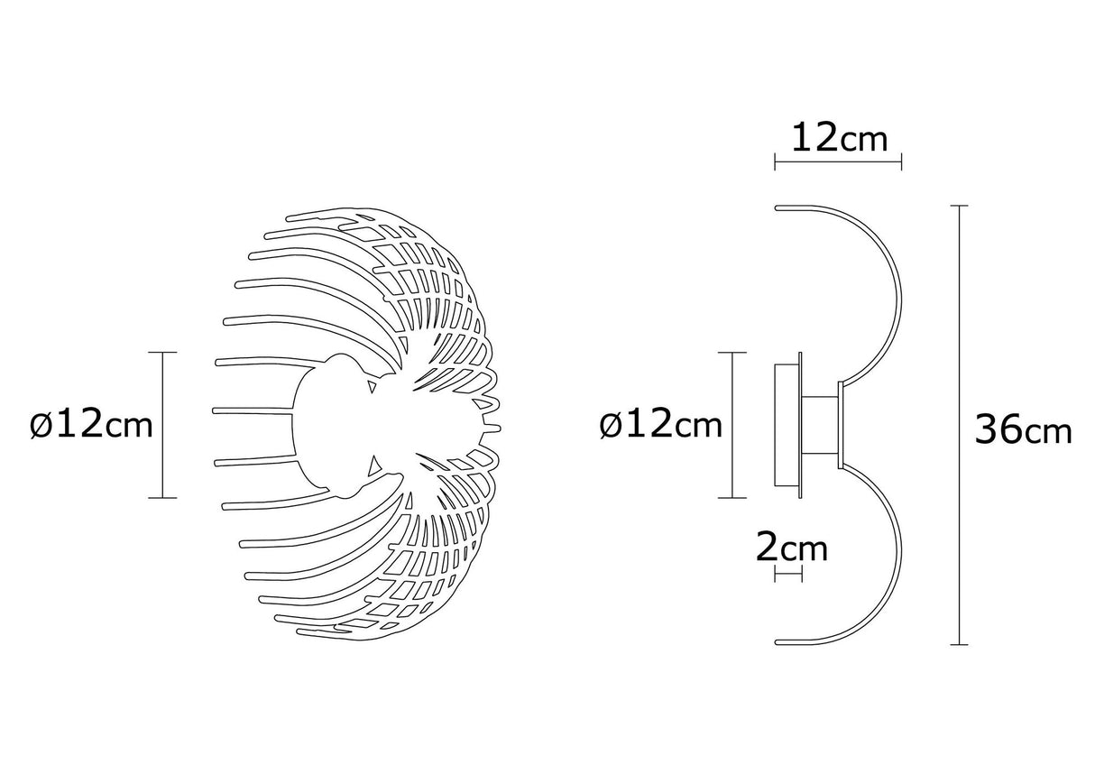 Wandleuchte Schwarz Metall Poise