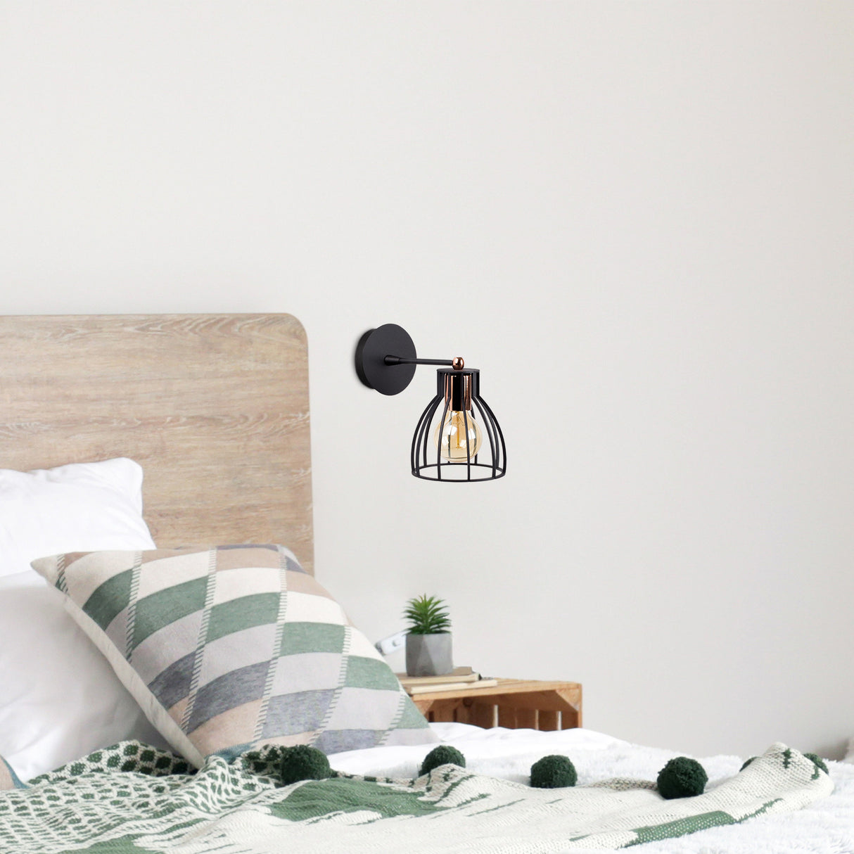 Wandleuchte Schwarz Metall Delano