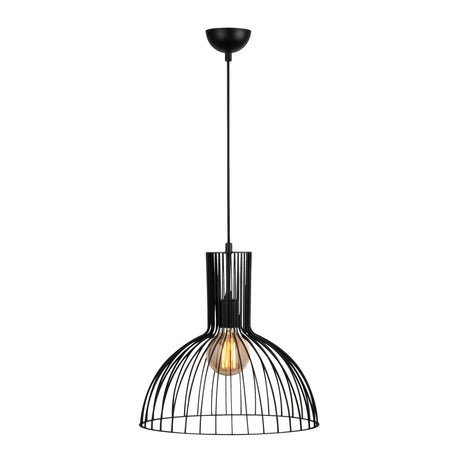 Hängeleuchte 1-flammig Schwarz Metall Quartz