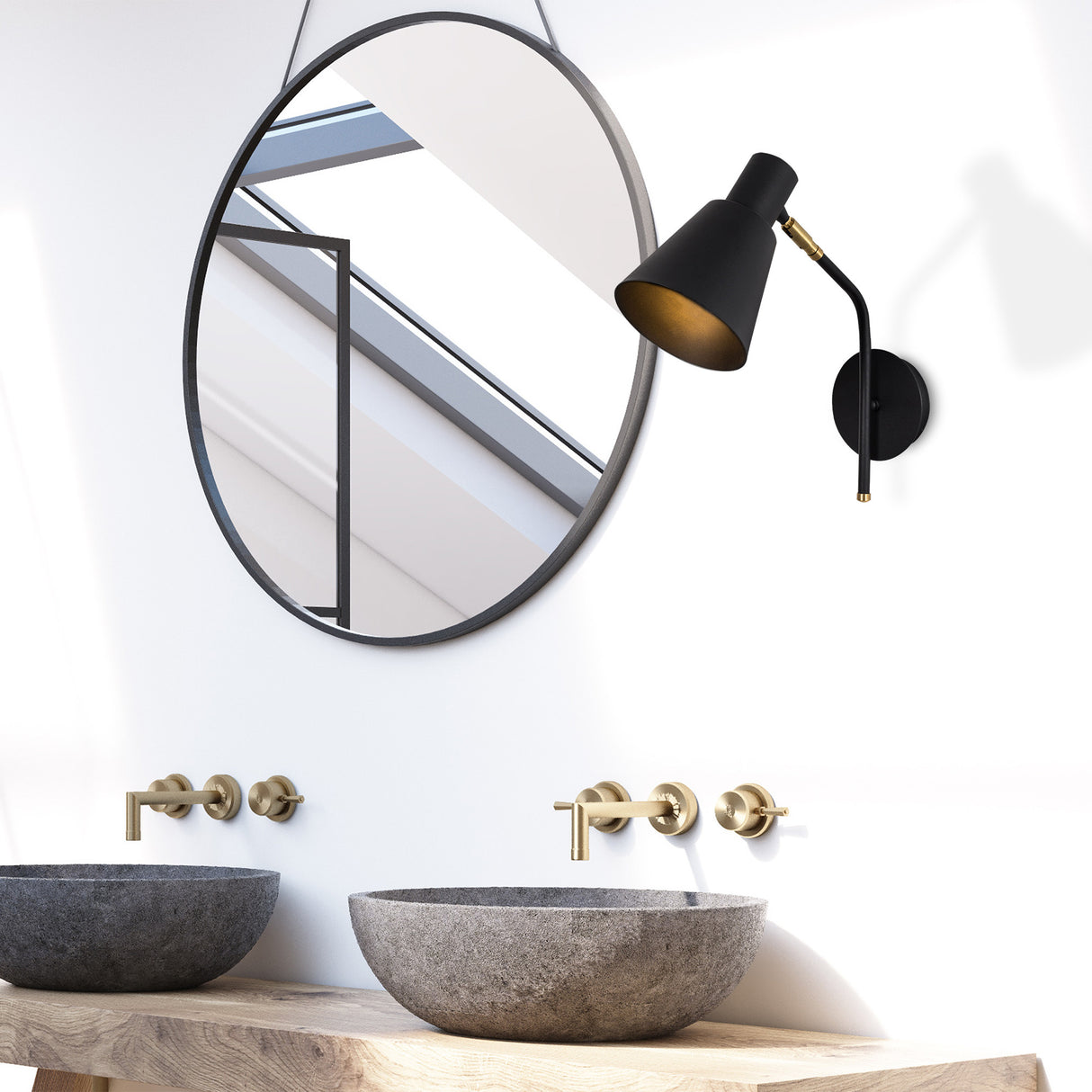 Wandleuchte Schwarz Gold Metall Crimson