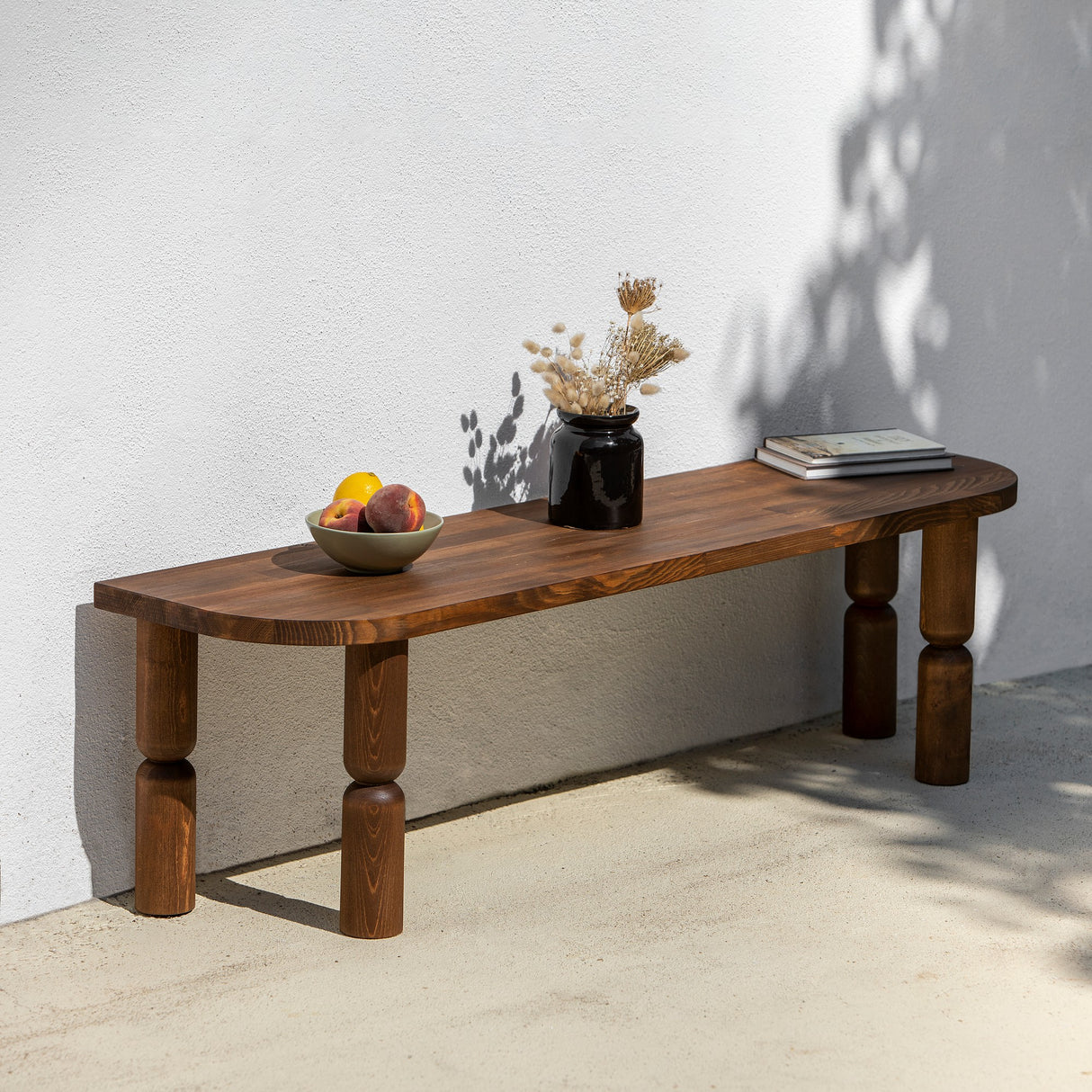 TV Möbel Ida Dunkelwalnuss Holz 140x40x35 cm