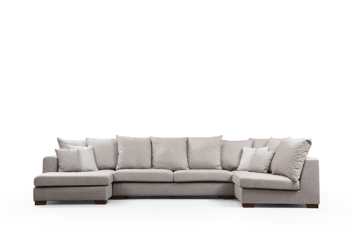 Ecksofa beige U-Form – Polyester – 380 cm – Colorado