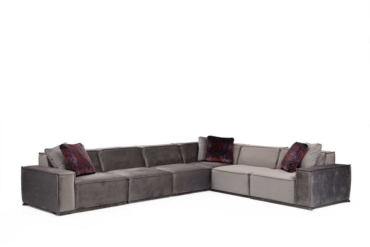 XL Ecksofa Rechts Lego Velvet Grau