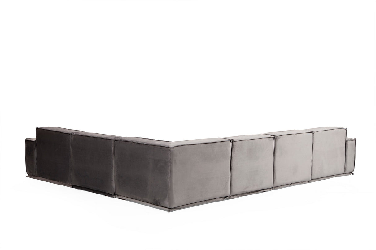 XL Ecksofa Rechts Lego Velvet Grau