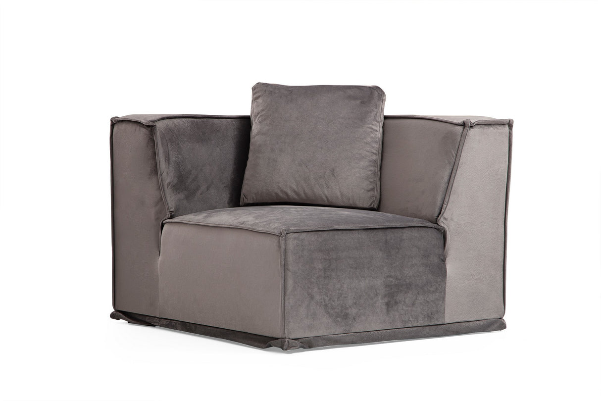 XL Ecksofa Rechts Lego Velvet Grau