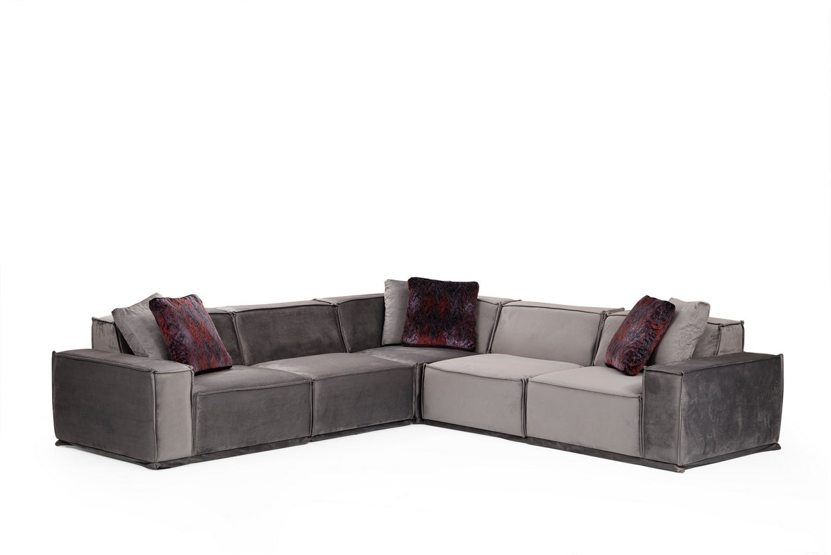 Ecksofa Lego Velvet Grau
