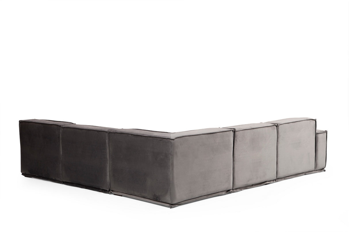 Ecksofa Rechts Lego Velvet Grau