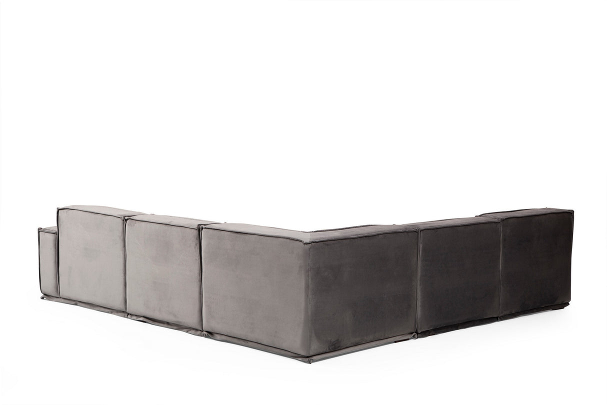 Ecksofa Links Lego Samt Grau