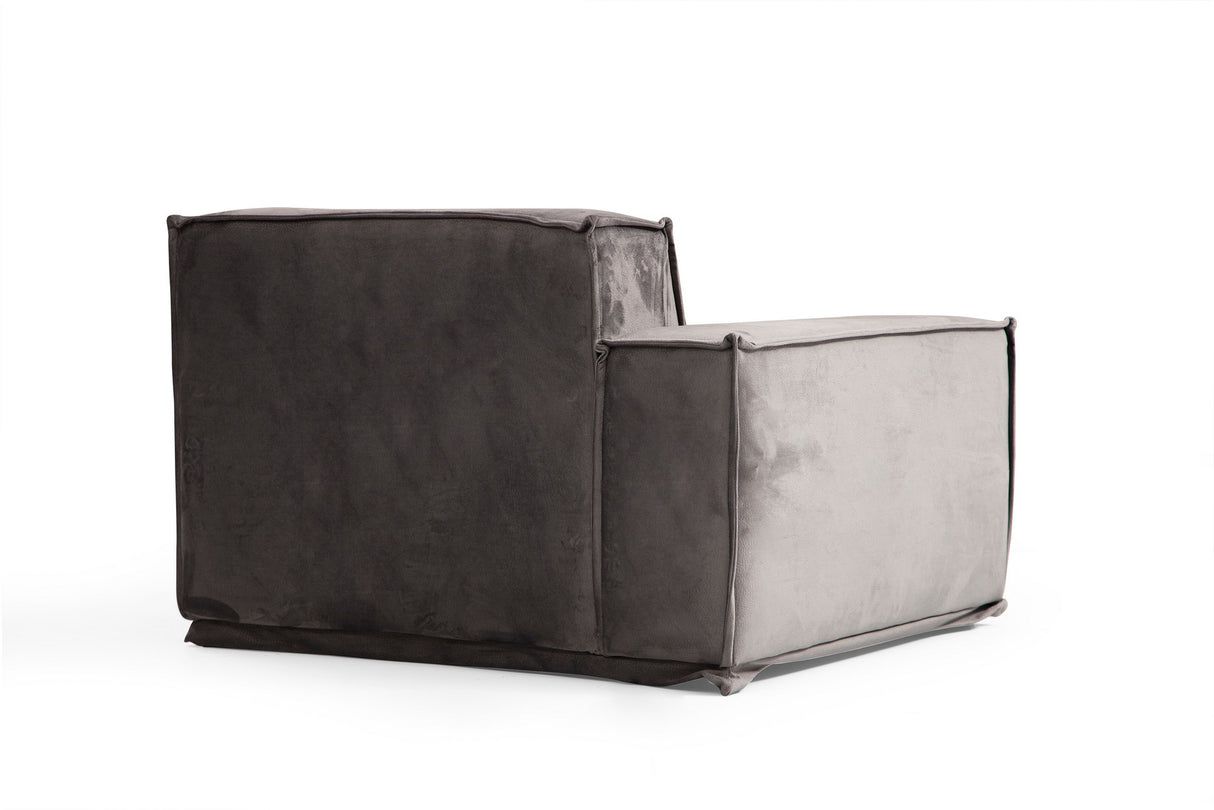 Ecksofa Links Lego Samt Grau