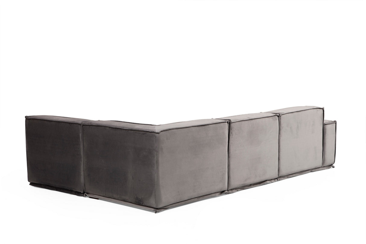 Ecksofa Rechts Lego Grau Velvet