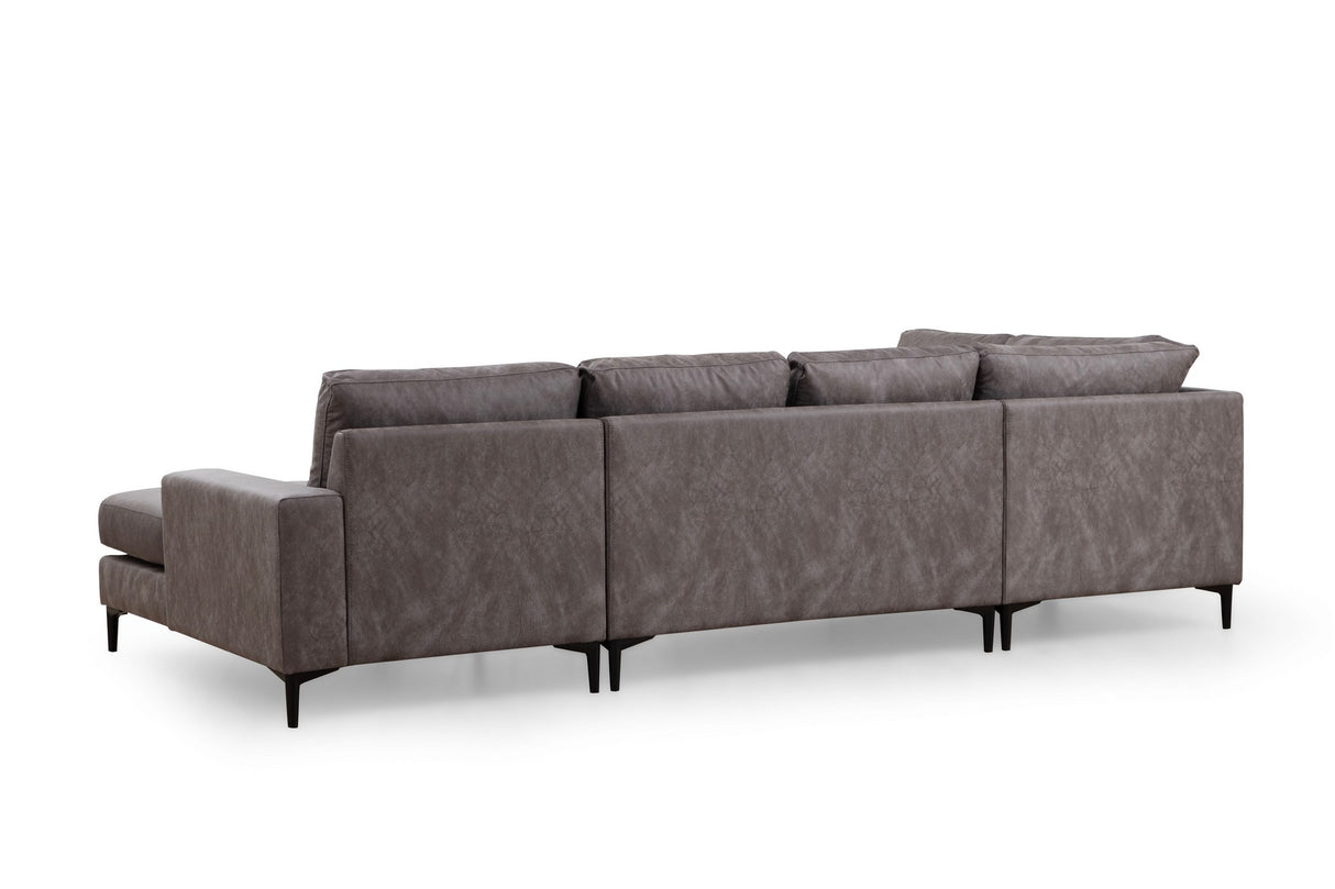 U-Bank Ecksofa Anthrazit Stoff 314x200 cm – Links – Porto