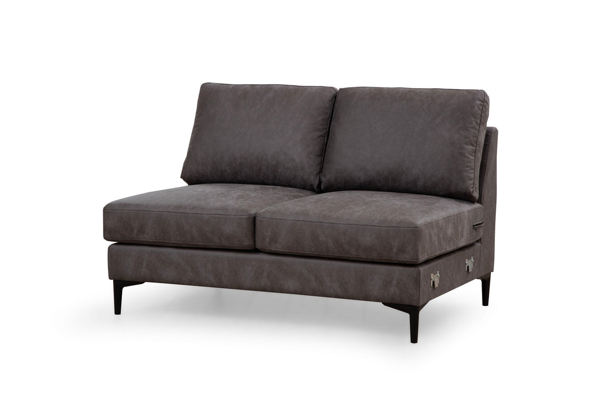 U-Bank Ecksofa Anthrazit Stoff 314x200 cm – Rechts – Porto