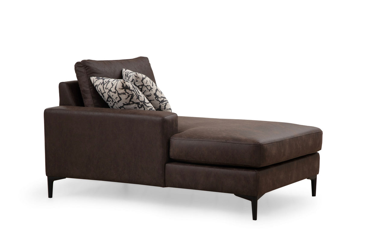 U-Bank Ecksofa Braun Stoff 314x200 cm – Rechts – Porto