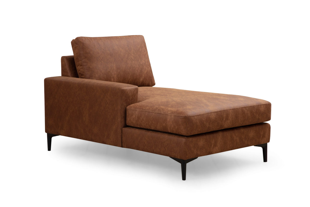 U-Bank Ecksofa Cognac Stoff 314x200 cm – Rechts – Porto