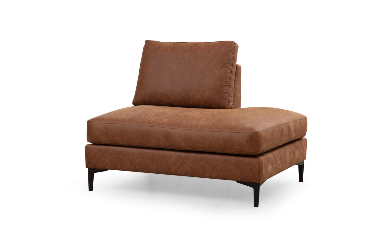 U-Bank Ecksofa Cognac Stoff 314x200 cm – Rechts – Porto