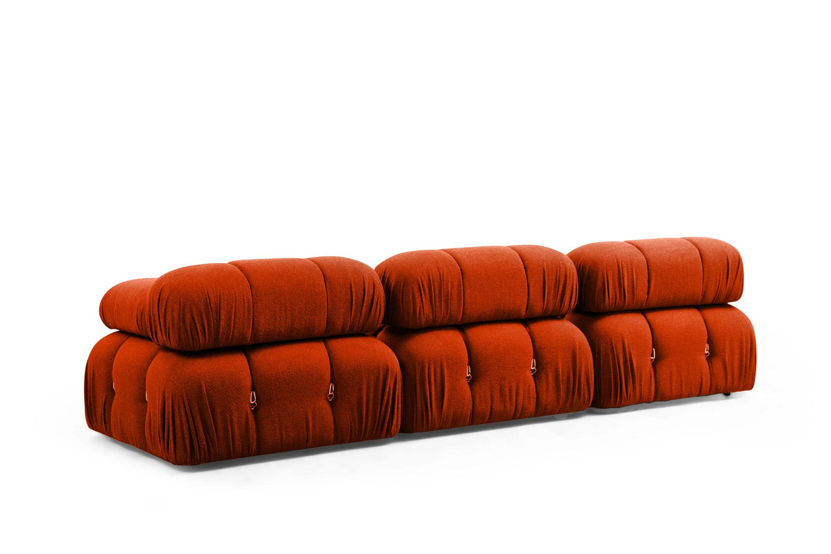 Modulares XXL-Ecksofa Bubble mit Hocker - orange rot