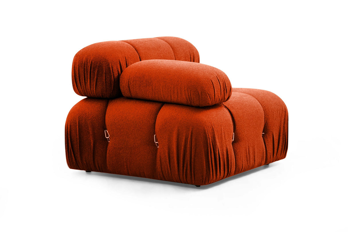 Modulares XXL-Ecksofa Bubble mit Hocker - orange rot