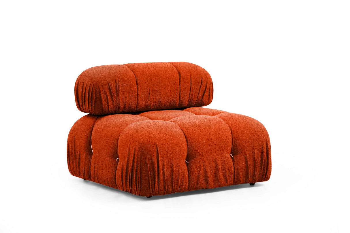 Modulares XXL-Ecksofa Bubble mit Hocker - orange rot