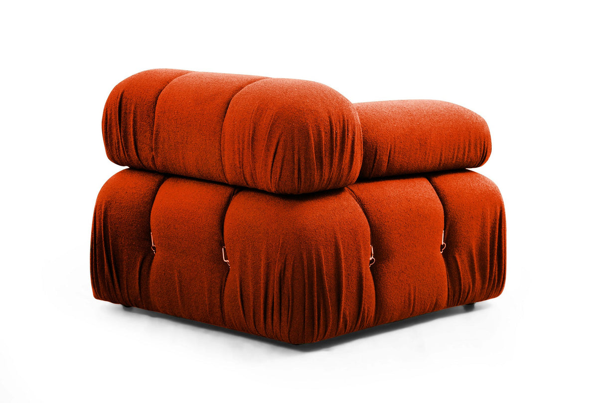 Modulares XXL-Ecksofa Bubble mit Hocker - orange rot