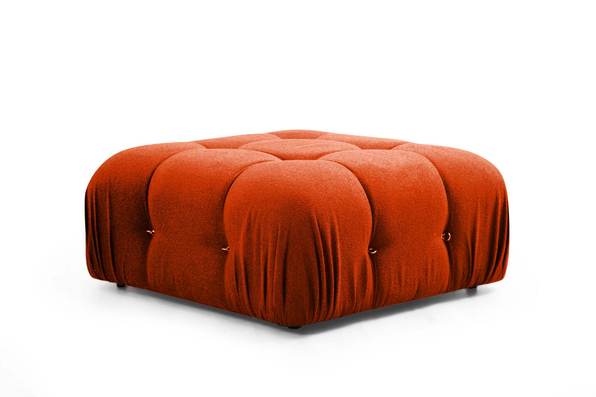 Modulares XXL-Ecksofa Bubble mit Hocker - orange rot