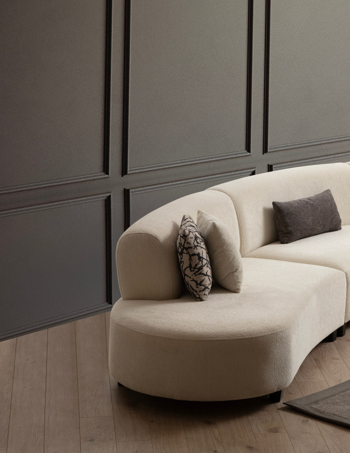 Banken - Hoekbank Beige gemêleerde stof organisch Pars - XXXL 300 cm - Dimehouse