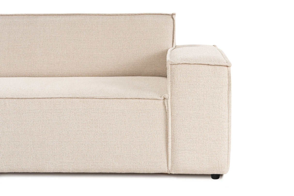 Ecksofa aus beigem Stoff mit Nähten - XXL - 8 Personen - Puzzle