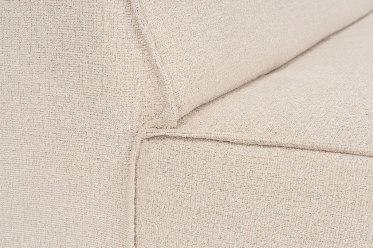 Ecksofa aus beigem Stoff mit Nähten - XXL - 8 Personen - Puzzle