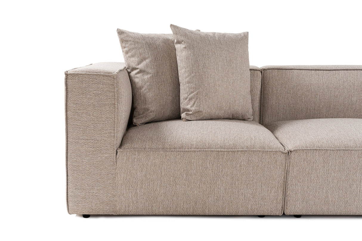 Modulares XXL-Ecksofa beige Leinen 430 cm breit Sora