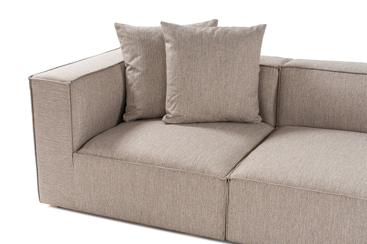 Modulares XXL-Ecksofa beige Leinen 430 cm breit Sora