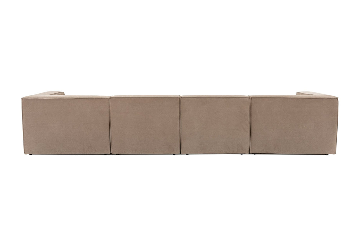 Modulares XXL-Ecksofa Cappuccino Leinen 430 cm Sora - rechts