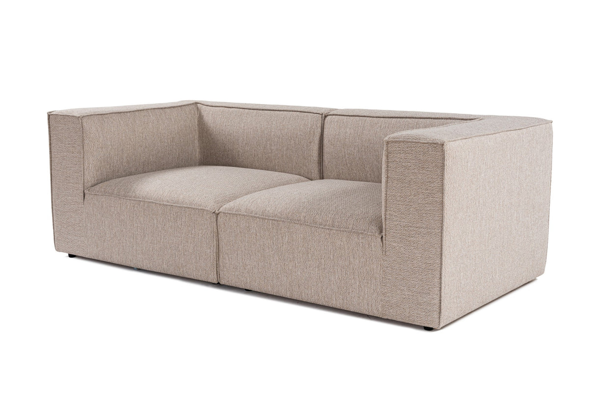 Modulares XXL 2-Sitzer-Sofa Sora 220 cm breit in Beige Leinen
