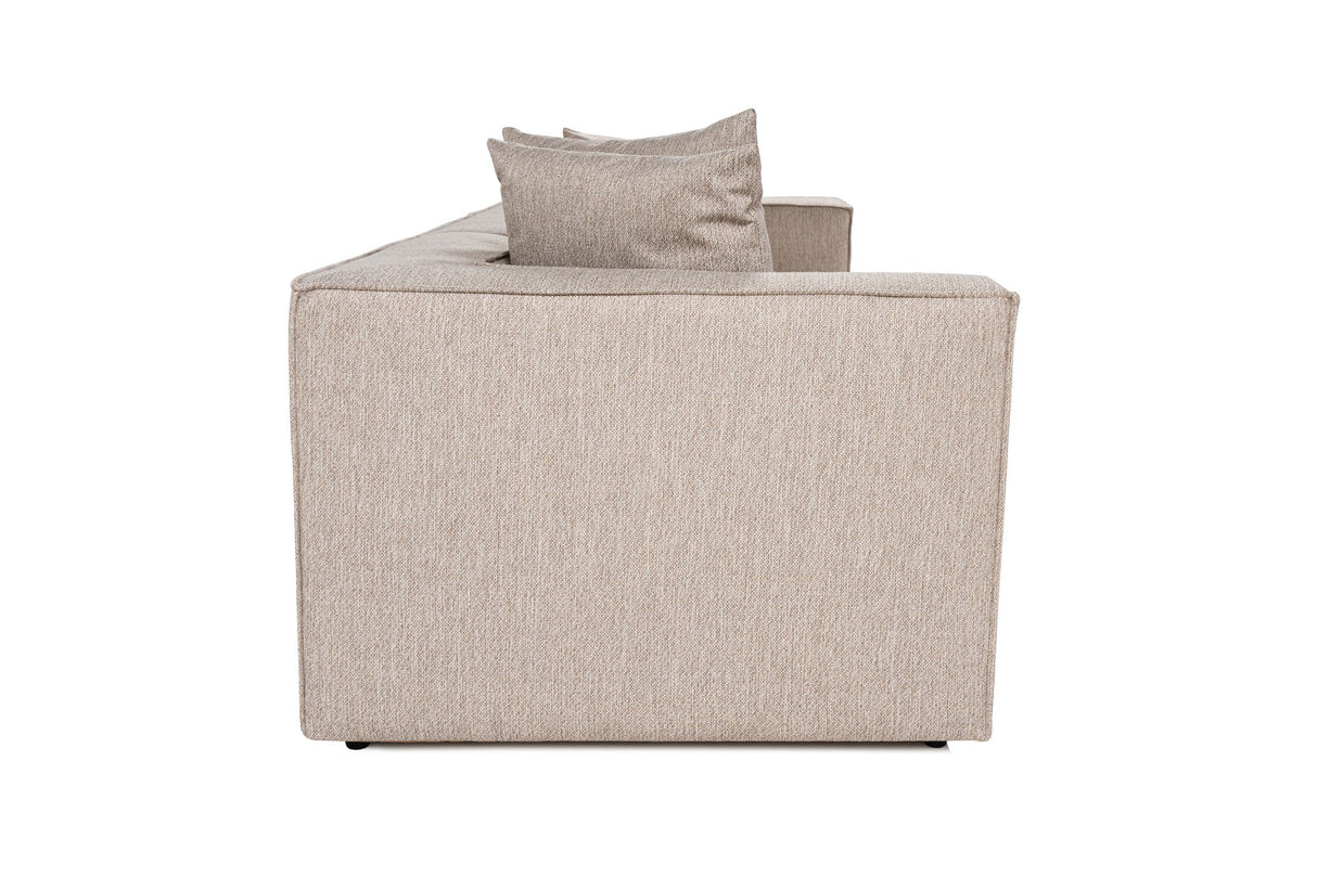 Modulares XXL 3-Sitzer Sofa Sora 325 cm breit in Beige Leinen