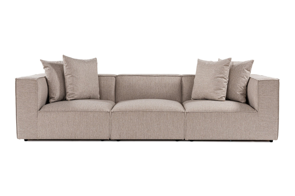 Modulares XXL 3-Sitzer Sofa Sora 325 cm breit in Beige Leinen