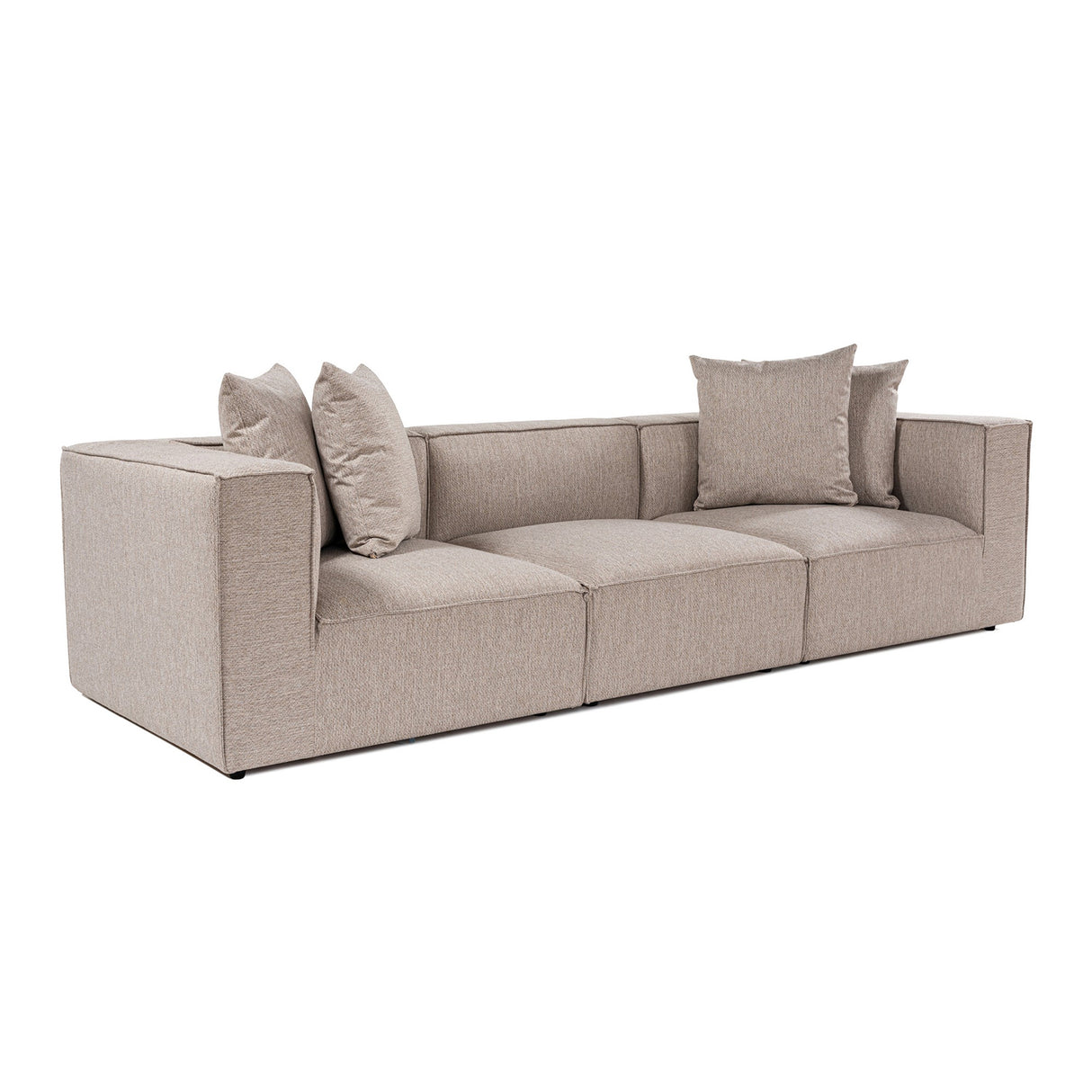 Modulares XXL 3-Sitzer Sofa Sora 325 cm breit in Beige Leinen