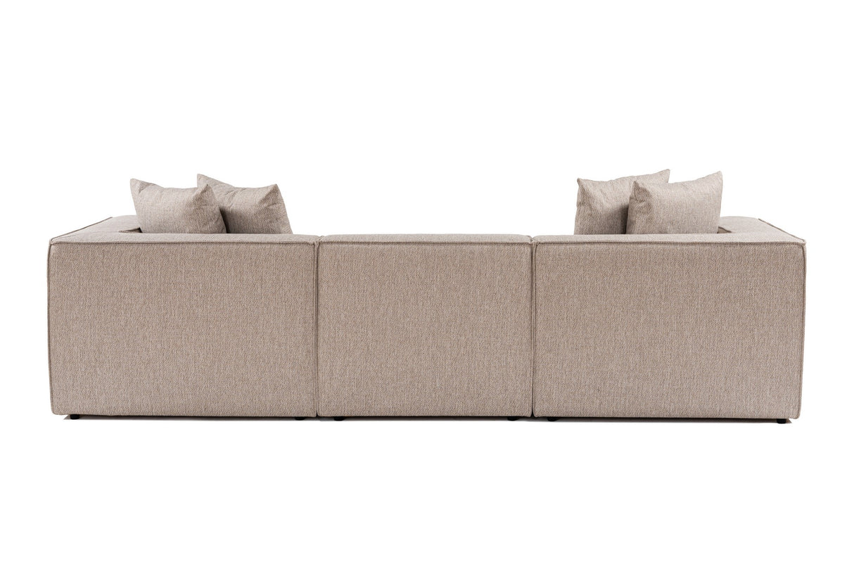 Modulares XXL 3-Sitzer Sofa Sora 325 cm breit in Beige Leinen
