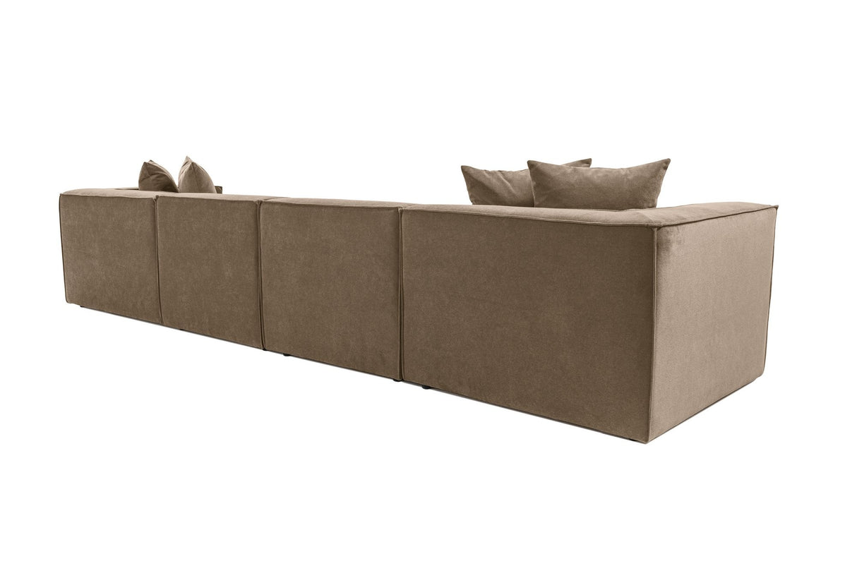 Modulares XXL-Ecksofa brauner Leinenstoff 430 cm breit Sora - rechts