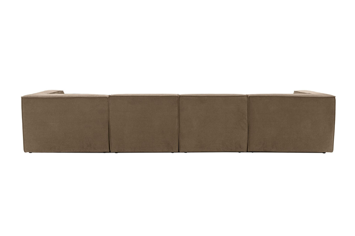 Modulares XXL-Ecksofa brauner Leinenstoff 430 cm breit Sora - rechts
