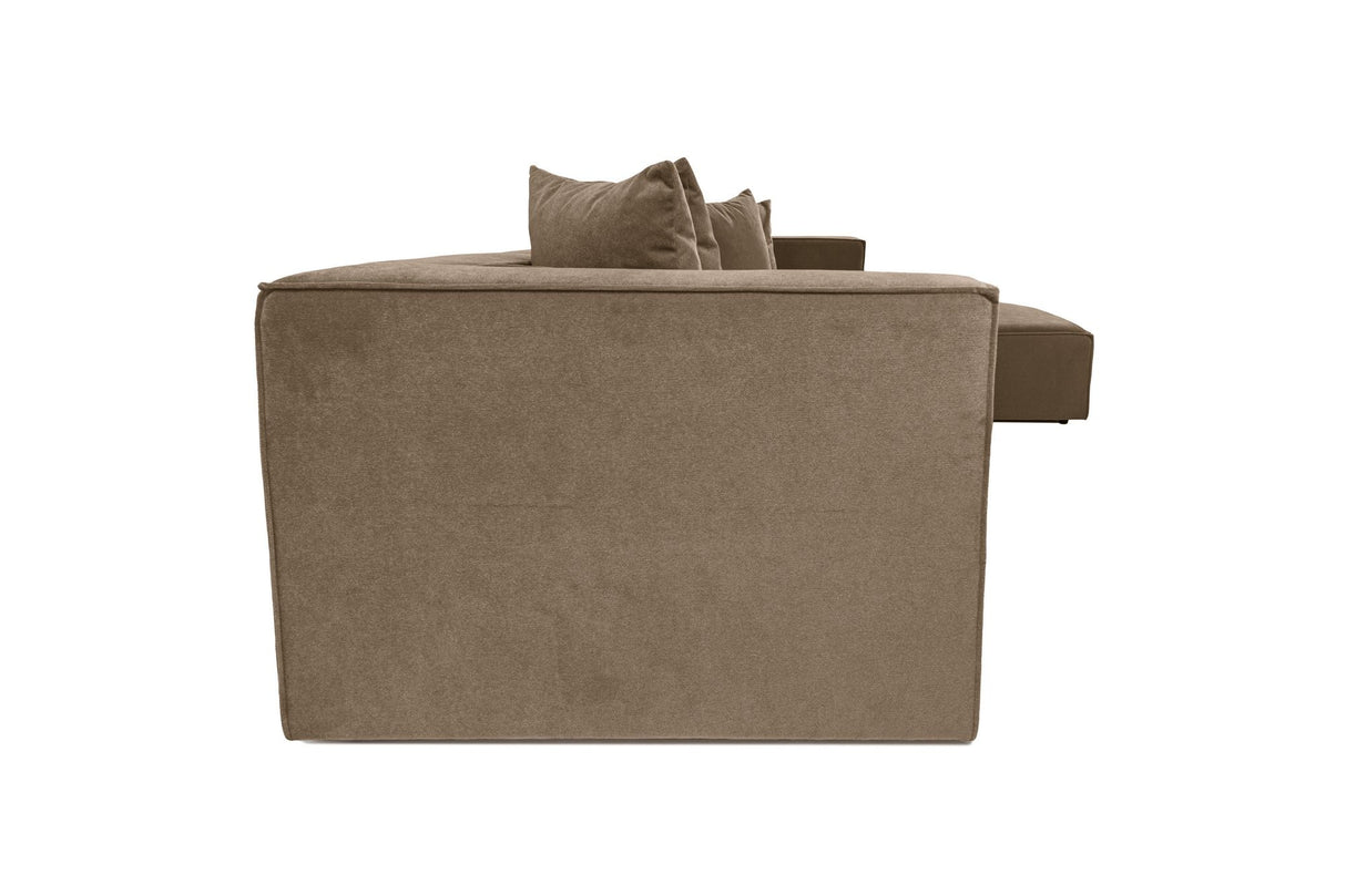 Modulares XXL-Ecksofa, taupefarbenes Leinen, 430 cm breit, Sora