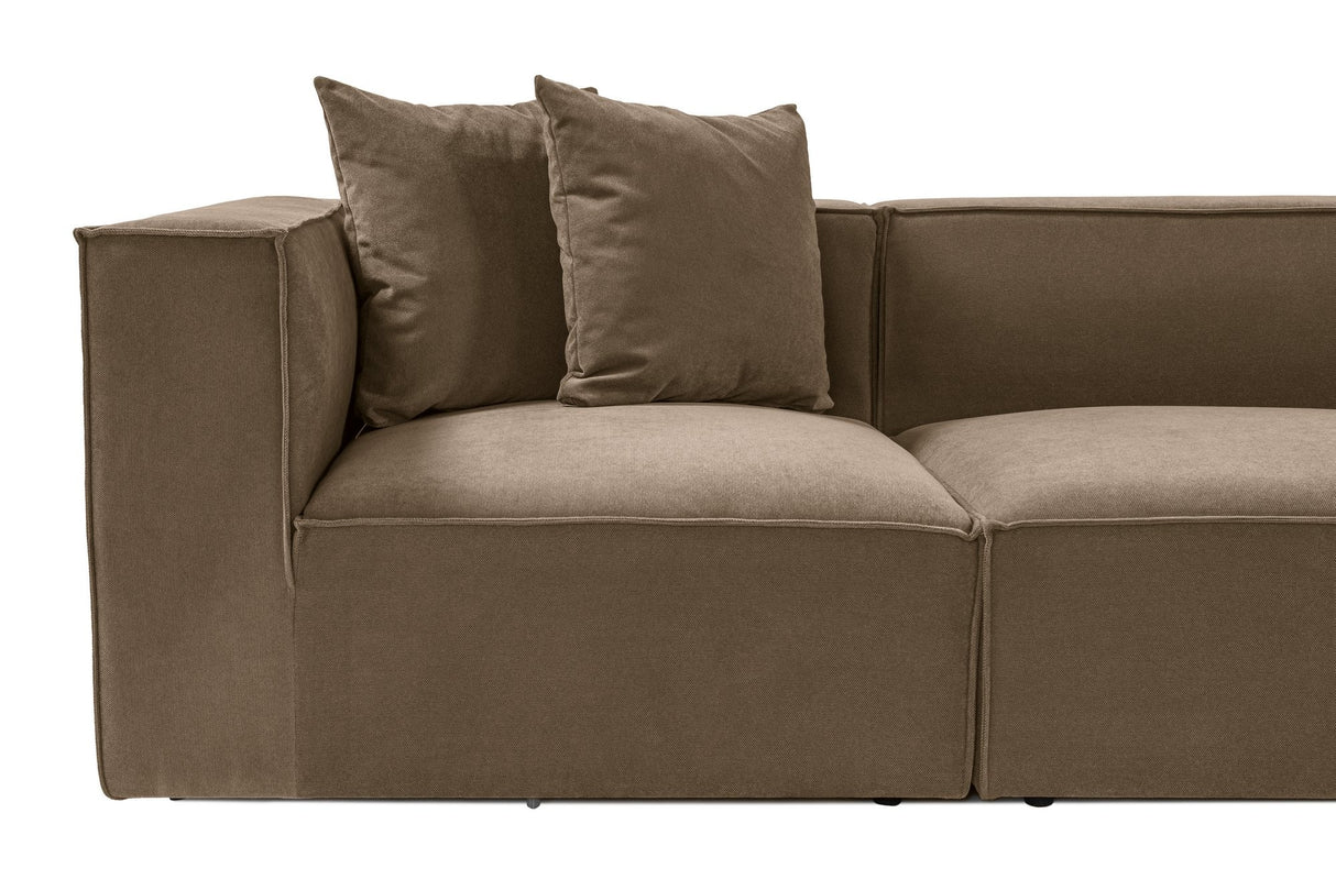 Modulares XXL-Ecksofa brauner Leinenstoff 430 cm breit Sora - rechts