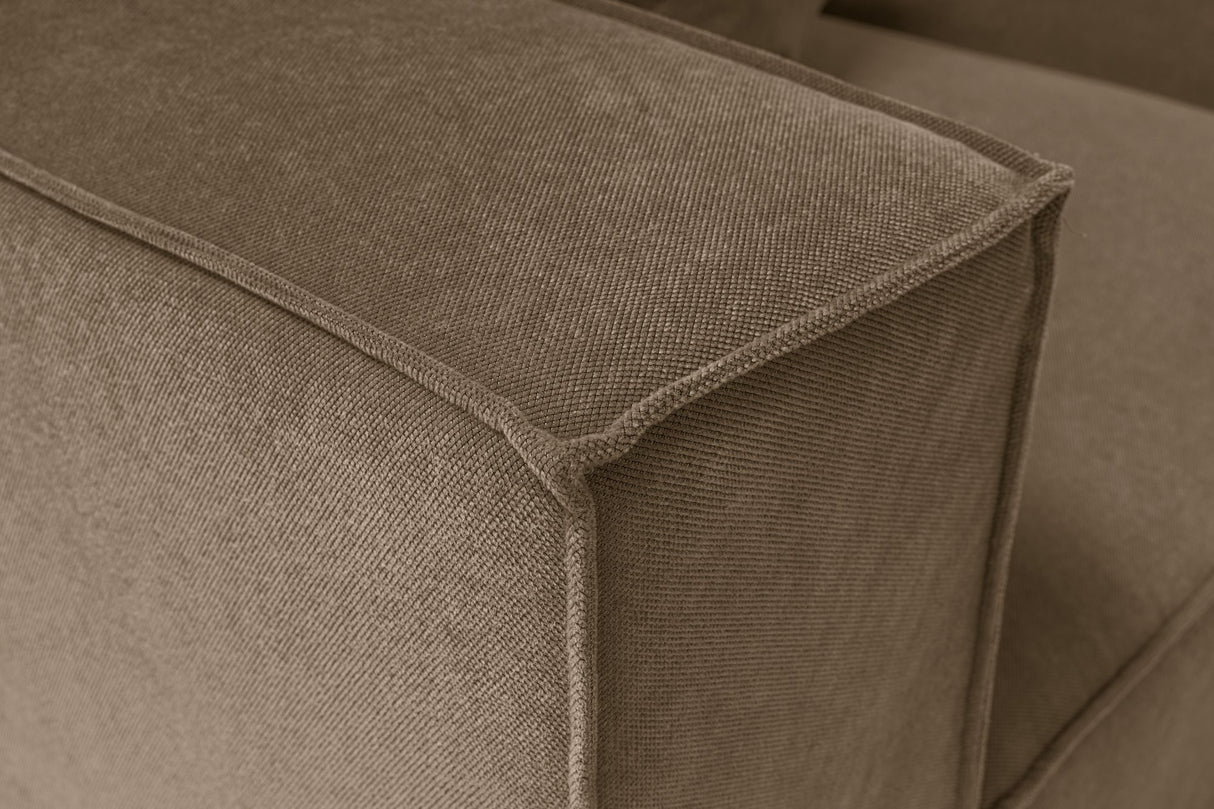 Modulares XXL-Ecksofa brauner Leinenstoff 430 cm breit Sora - rechts