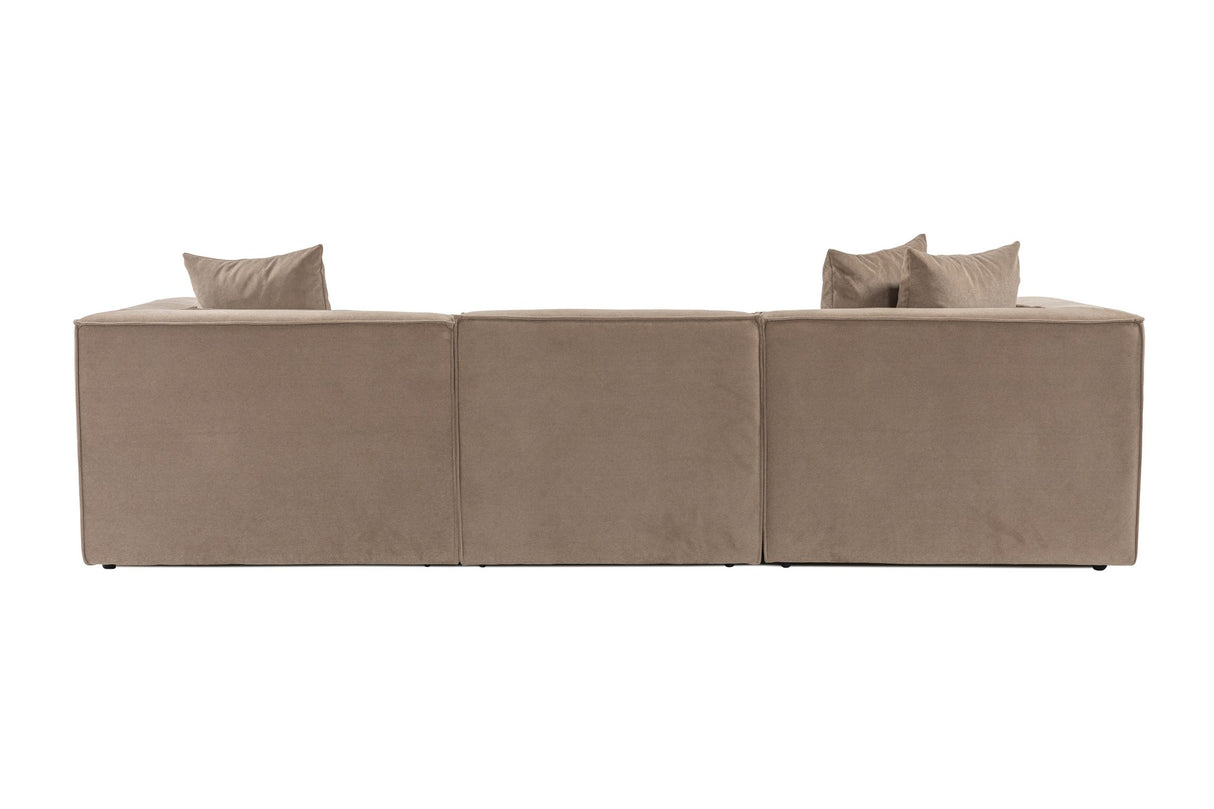 Modulares XXL 3-Sitzer-Sofa Sora 325 cm breit in Cappuccino-Leinen